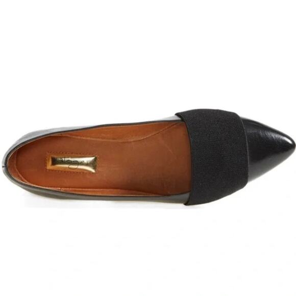 HALOGEN x NORDSTROM | Leah Leather Pointed Flats Elastic Band | Size 9.5 - Picture 2 of 9